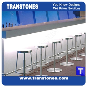 Solid Surface Beige Artificial Acrylic Marble Bar Top,Commercial Counters,Bench Bar Worktop for Custom Backlit
