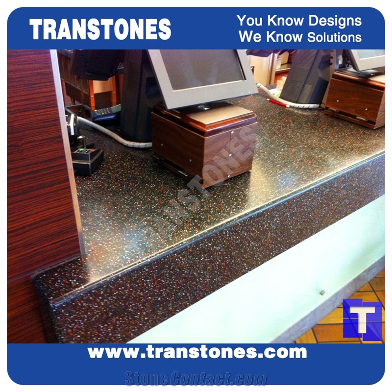 Solid Surface Beige Crystal Quartz Stone Kitchen Countertops,Bar Top Customized for Home