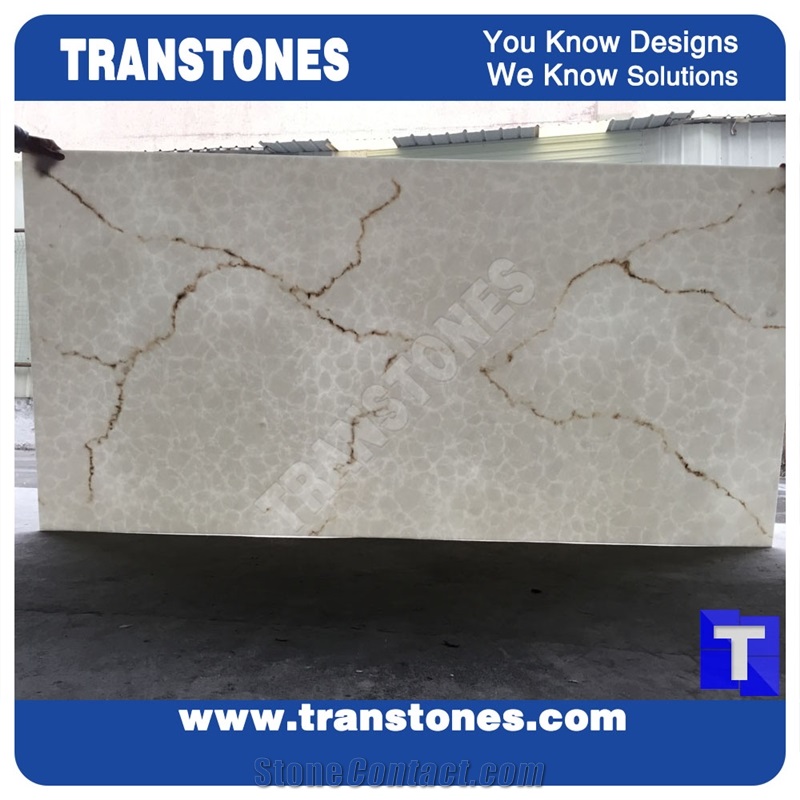 Solid Surface White Faux Marble Artificial Stone Tiles Transtones Wall and Ceiling Decoration