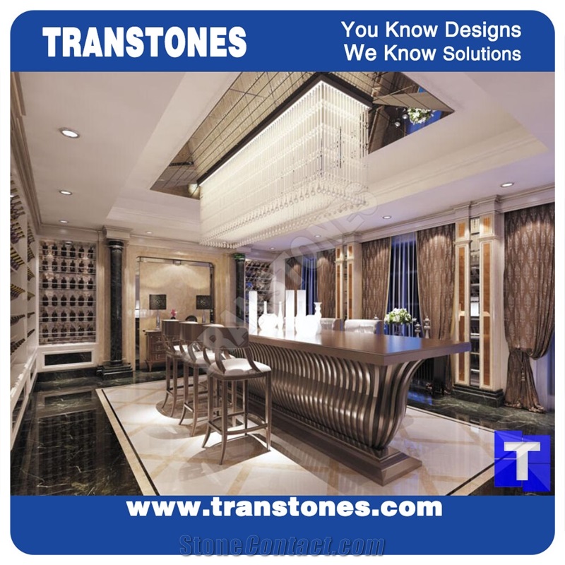 Super Grey Solid Surface Marble Commercial Countertops Bar Top