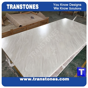 White Polished Alabaster Sheet Interior Resin Stone Furniture Small Office Table Design