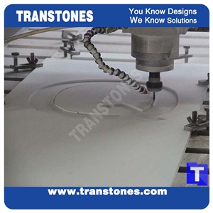 White Resin Stone Panel for Reception Desk Conference Table Engineered Stone Alabaster Sheet