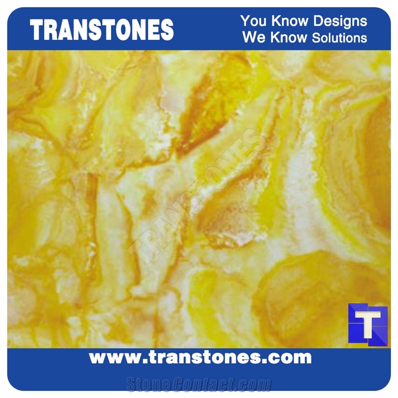 Yellow Translucent Faux Stones for Bar Counter