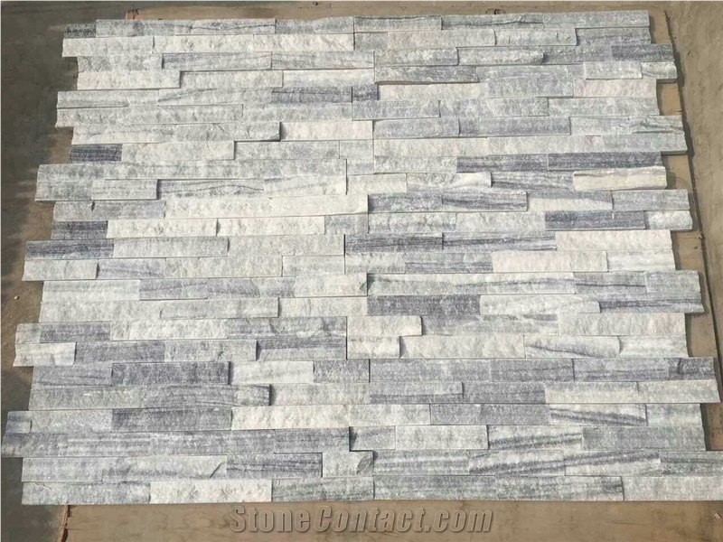 Alaska Gray Marble Tiles & Slabs, Rock Face, Wall Tiles