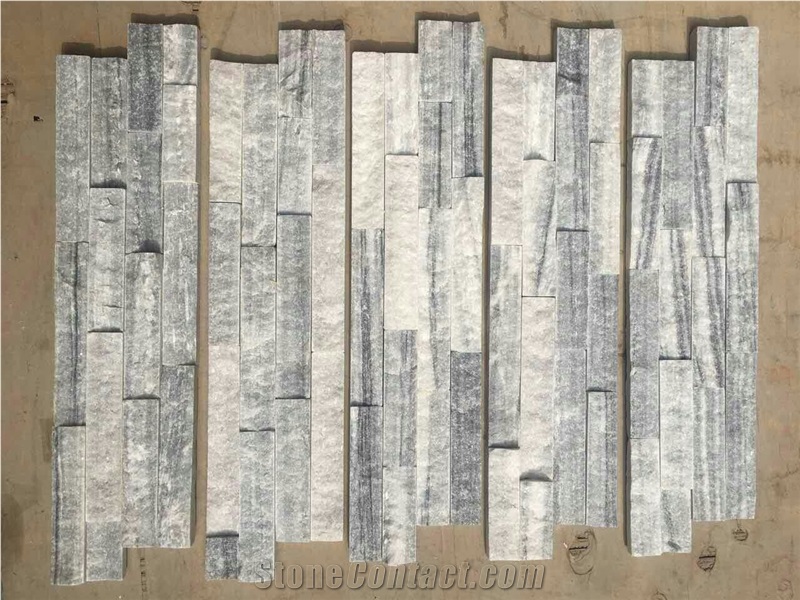 Alaska Gray Marble Tiles & Slabs, Rock Face, Wall Tiles
