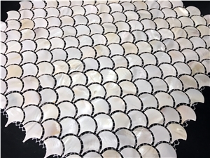 Fish Scale White Mother Of Pearl Mosaic Tile