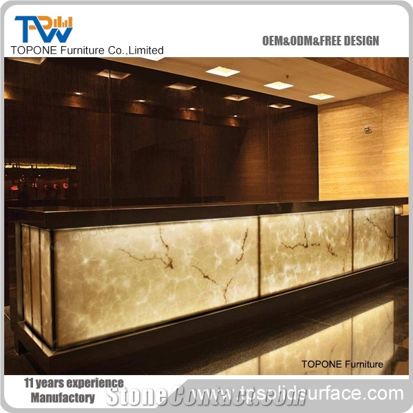 2017 China Factory Oem Artificial Marble Stone Led Lighted Illuminated Bar Counter Tops, Interior Stone Acrylic Solid Surface Led Bar Counter Tops