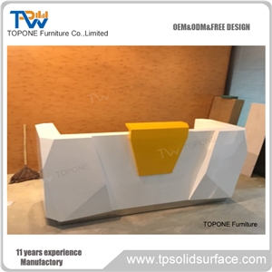 2017 Modern Design Artificial Marble Stone Salon Reception Desk Tops, Interior Stone Acrylic Solid Surfce Salon Table Tops Design, Slaon Furniture Oem