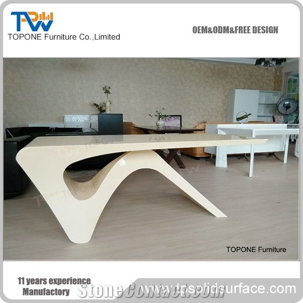 China Factory Price Artificial Marble Stone Office Table Tops