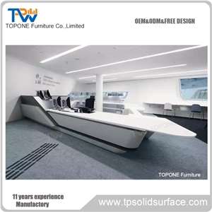 Luxury Artificial Marble Stone Office Table Tops Design, Interior Stone Acrylic Solid Surface Office Reception Counter Table Tops Design Furniture