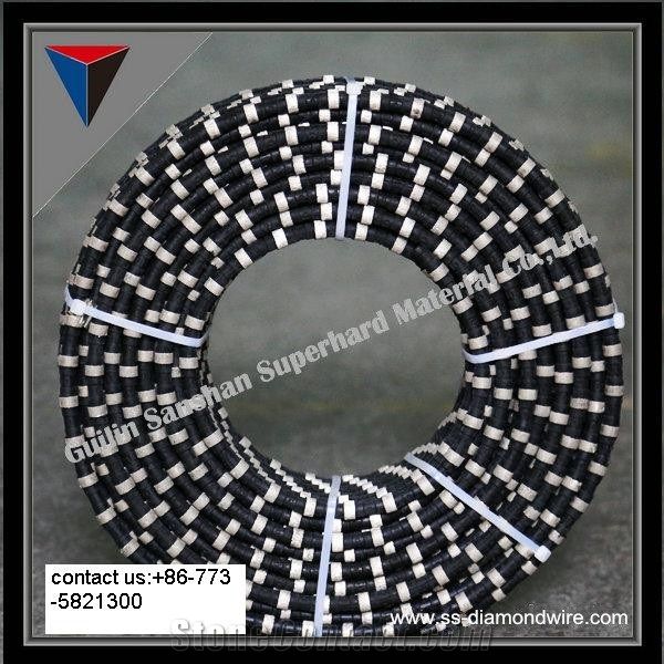 11mm/11.5mm/11.6mm/12mm Diamond Rubberized Wire Saw for Granite Quarries Finishing Granite Cutting Tools