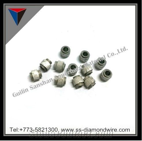 6.3/7.3/8.3/8.8/9mm Plastic Diamond Beads Granite Profile Bits Multi Wire and Mono Wire Beads Cutting and Squaring Different Kinds Of Granite Slabs