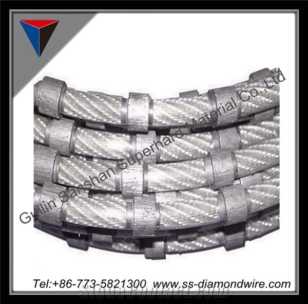 6.3mm-11mm Plastic Diamond Wire Rope for Marble Cutting or Marble Blocks Profiling