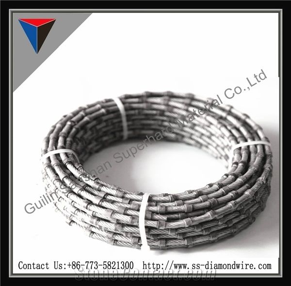 6.3mm/7.3mm/8.3mm/8.8mm/9mm/10.5mm Cutting Marble Slab Plastic Diamond Beads Diamond Wire Saw Cutting and Squaring Different Kinds Of Marble Slabs