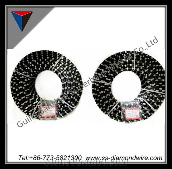 Rubberized Diamond Wires for Granite Quarries or Granite Slabs Cutting