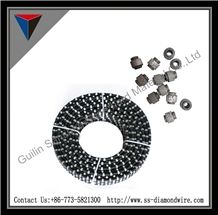 Stone Cutting Saws Marble and Granite Cutting Wire Saw Rubber Diamond Wire Saw Used in Quarry