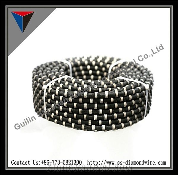 Stone Cutting Saws Marble and Granite Cutting Wire Saw Rubber Diamond Wire Saw Used in Quarry