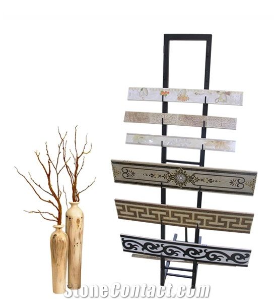 Tile Shelf Ganite-Tiles Displays Metal Tile Display Stand Racks Crema-Marfil Displays Displays Quartz Racks Marble Stands Onyx Stand Racks