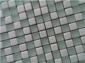 15x15mm Glass Mix Marble Mosaic Tile