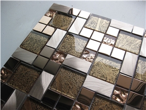 Aluminum Mix Crystal Glass Mosaic Metal Mosaic Pattern Tile