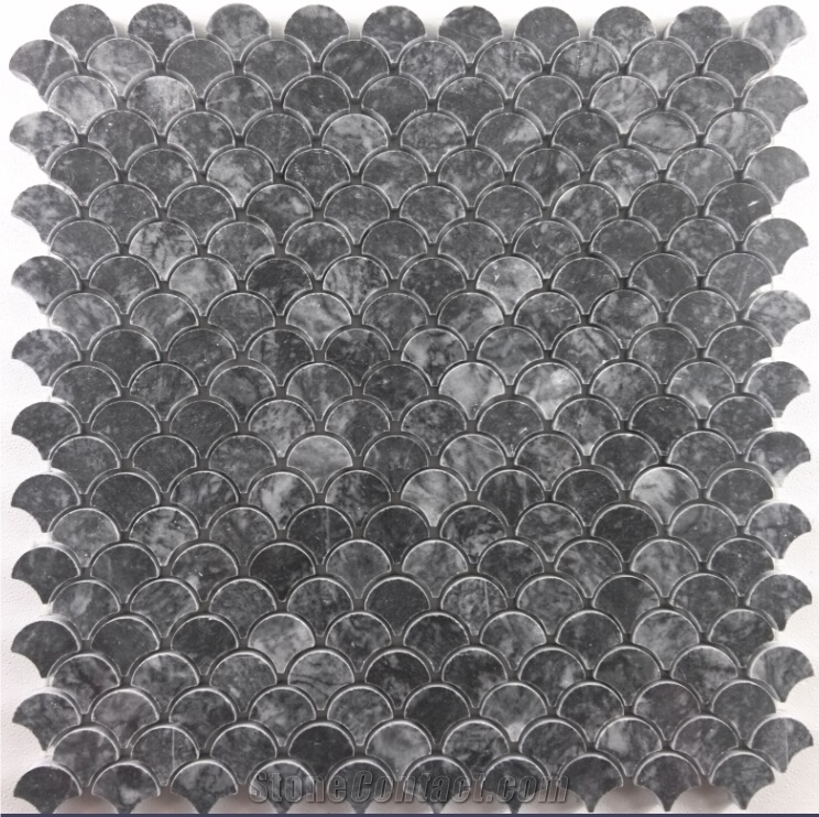 Home Decor Irregular Marble Black Marble Mosaic Tile