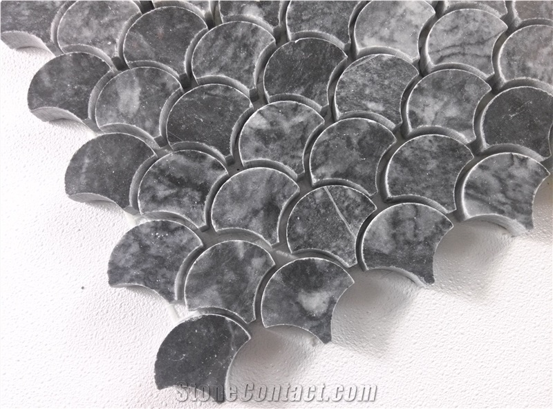 Home Decor Irregular Marble Black Marble Mosaic Tile