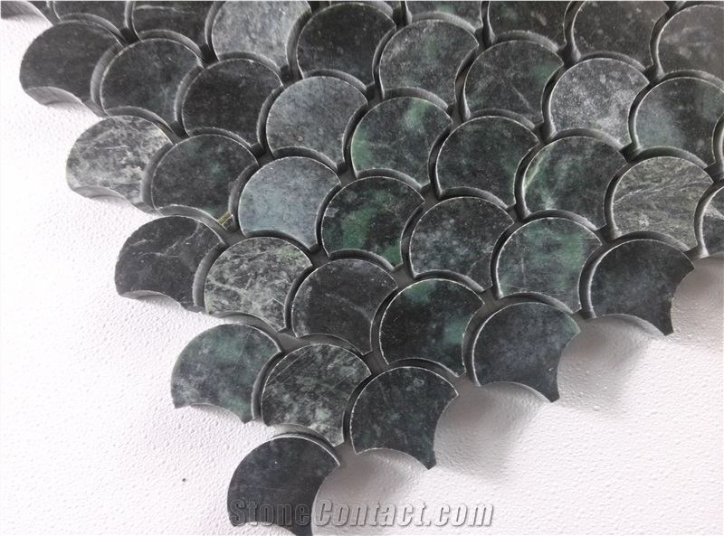 Interior Stone Home Decor Chinese Green Marble Mosaic Tile