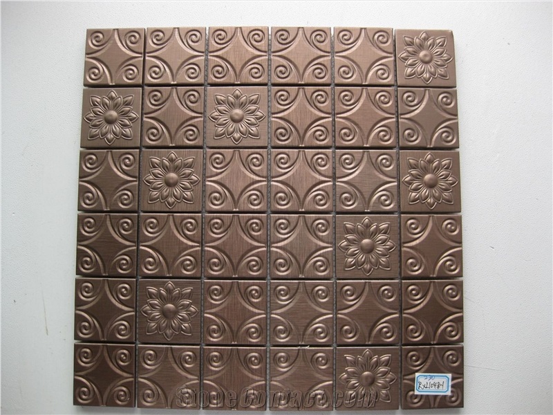Stainless Steel Wall Kitchen Bathroom Mosaic Pattern Tile