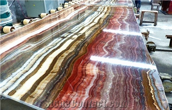 Fantastico Onyx, Red Onyx, Carpet Onyx, Slabs or Tiles for Background Wall, or Flooring Coverage or Other Interior Decoration