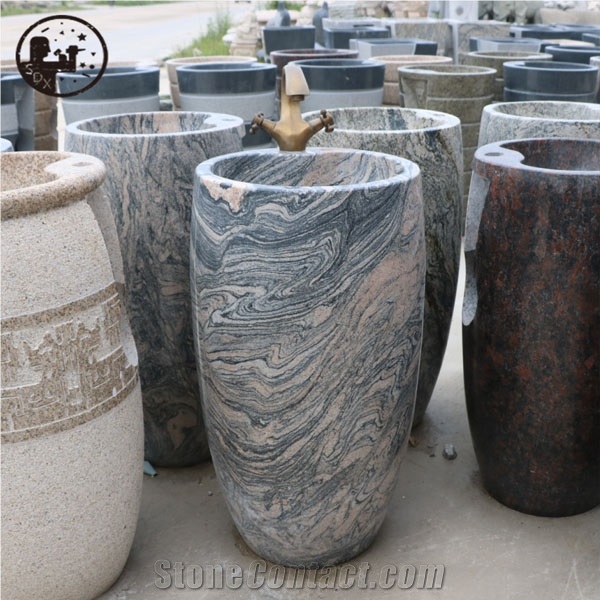 Granite,China Juparana,Round Basins, Cylindrical Sinks, Pedestal Round Basins,Multicolor Bathroom Basins,Wash Bowls,Kitchen Sinks