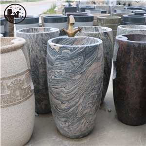 Granite,China Juparana,Round Basins, Cylindrical Sinks, Pedestal Round Basins,Multicolor Bathroom Basins,Wash Bowls,Kitchen Sinks
