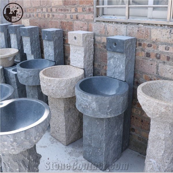Granite,G654,G682,Round Basins, Garden Landscape Decoration Vessel Sinks, Pedestal Basins,Black or Shrimp Pink Bathroom Kitchen Basins,Wash Bowls