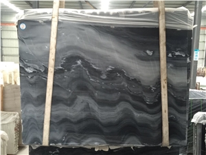 Hilton Black Big Slabs, Grey Stripe with Black Marble, Use for Floor, Wall and Pool Covering, Polished, Honed,Swan Cut