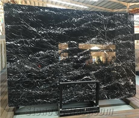 Italian Black, Italia-Nero, Black Marble with White Grain, Slabs, Tiles, Skirting, Wall and Floor Covering, Polished, Honed, Sawn Cut,Cut-To-Size