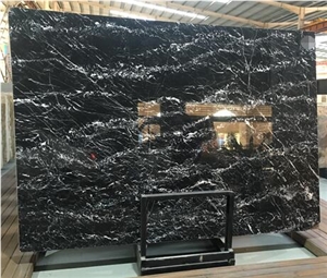 Italian Black, Italia-Nero, Black Marble with White Grain, Slabs, Tiles, Skirting, Wall and Floor Covering, Polished, Honed, Sawn Cut,Cut-To-Size