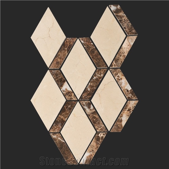 Best Design Natural Marble Stone Rhombus Kitchen Mosaic Tiles,