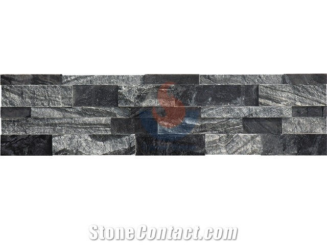 Chinese Kenya Black,Black Forest ,Black Wooden ,Tree Black Marble Split and Polished Ledge Stone Panels ,Stone Veneer , Culture Stone ,Wall Cladding