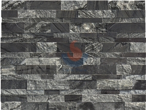 Chinese Kenya Black,Black Forest ,Black Wooden ,Tree Black Marble Split and Polished Ledge Stone Panels ,Stone Veneer , Culture Stone ,Wall Cladding