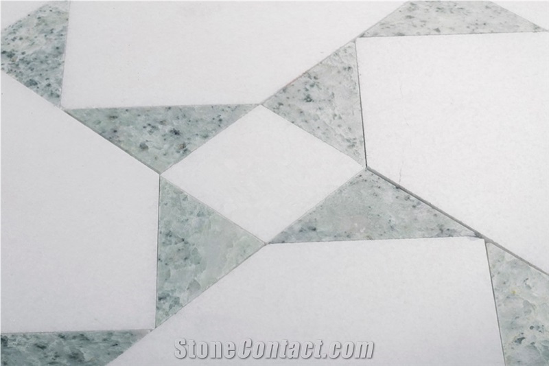 Grade a Thassos White and Ming Green Bathroom Kitchen Wall Tile Design Patterns