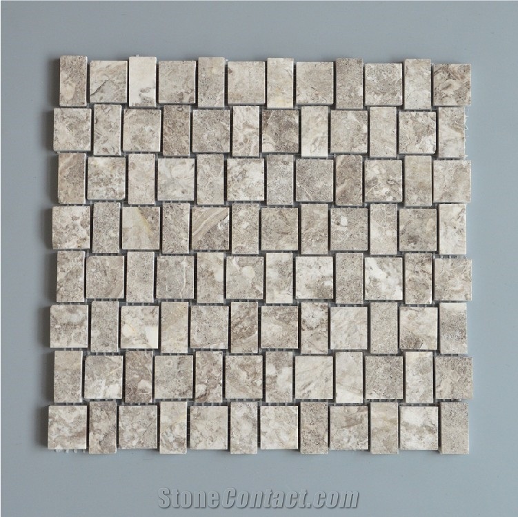 Natural Grey Marble Stone New Design Mosaic Tiles , Cappucino Marble Mosaic Tile