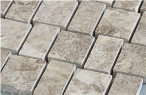 Natural Grey Marble Stone New Design Mosaic Tiles , Cappucino Marble Mosaic Tile