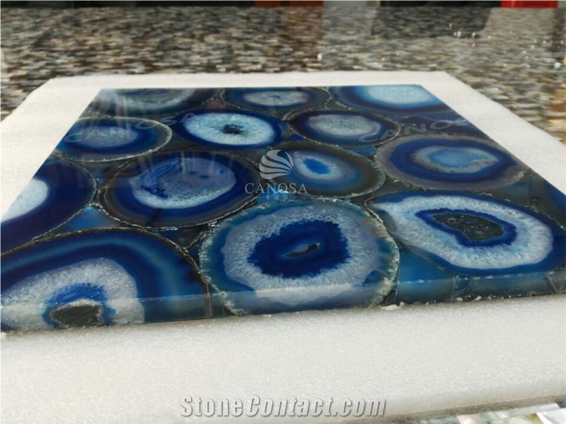Blue Agate Slab for Your Tabletop