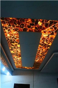 Red Agate Slabs Composite Glass Backing for Wall and Ceiling