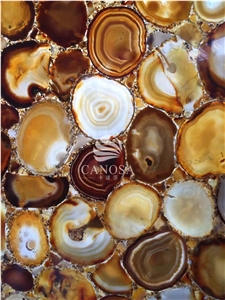 Yellow Agate Slab for Tabletop and Surface