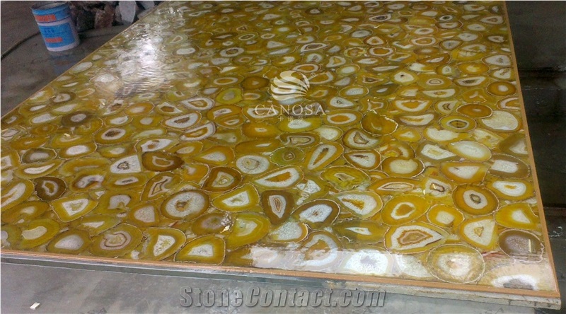 Yellow Agate Slabs for Bar Counter Top and Surface Decoration