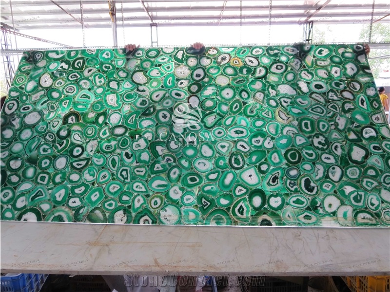 Zhaojun Greem Agate Precious Stone Ig Slab for Teble Top and Surface