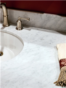 A Quality Bianco Carrara White Marble Bath Top,Bathroom Countertop Hotel Vanity Top for Interior Stone-Gofar Customized