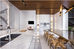 A Quality Bianco Carrara White Marble Kitchen Countertops,Interior Stone Kitchen Worktop Islands Top Home Furniture-Gofar