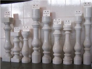 A Quality Guangxi White China Marble Balustrades /Pure White Marble Baluster Handrial,Raiilings for Interior Building Stone