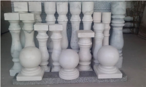 A Quality Guangxi White China Marble Balustrades /White Marble Baluster Handrial, Carved Railings for Interior Building Stone